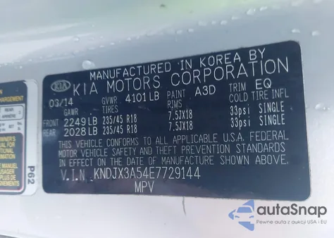 2014 Kia Soul ! from USA, damaged, VIN KNDJX3A54E7729144